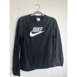 Nike Sweatshirt Black & Grey Club Fleece Crew Boys Sz XL Casual Athletic Comfort